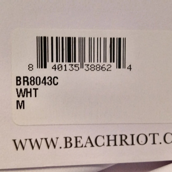 Beach Riot Reese White One Piece Swimsuit Scoop Neck M NWT - Picture 9 of 11